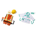 Melissa & Doug Construction Worker Costume Role Play Toys | Fancy Dress for Kids & Toddlers | Builder Costumes for Kids Age 3-6 & Kids Doctor Costume Role Play Toys Age 3-6