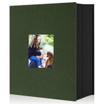 Album Photo 10x15 1000 Pochette, Grand Geant Format Lin Tissu Album pour Horizontal Vertical Photos Vert