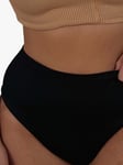 We Are We Wear Reversible Tia High Waist Brazilian Bikini Bottoms, Black/Caramel