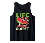 Watermelon Love Fruit Summer Melon Life is Sweet Tank Top