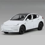 1/32 Tesla Model Y Suv Leksaksbil Modell Diecast Legering Metall Miniatyr Ljud & Ljus Dra Tillbaka 1:32 Samling Present För Pojke Barn White