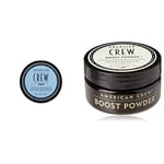 AMERICAN CREW Poudre de Coiffage - Finition Mate - Boost Powder - 10g & Fiber, Cire Fibre Cheveux Homme (85 g) & Brillance Faible, Effet Mat, Tous Types de Cheveux, Formule Professionnelle