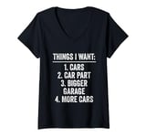 Womens Car Mechanics Things I Want V-Neck T-Shirt