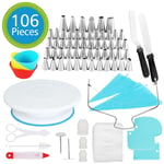 Kits de Décoration de Gâteaux pour Glaçag Plateau Tournant Gâteaux.Kit Patisserie Professionnel. Douilles Pâtisserie. Poche a Douille. 106 Pièces