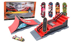 Trottifun - Set 4 Finger Skates et 3 Rampes - 031462 - Métal et Plastique - Skateboard - Doigt - Jouet Enfant - Anniversaire - Cadeau - Planche à Roulette - À Partir de 3 Ans