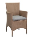 Sans Marque - Fauteuil de jardin en rotin avec coussin - Brun - résine tressée - 61 x 61 x 89 cm