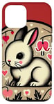 Coque pour iPhone 12 mini Lapin Amoureux Coeur Art Saint-Valentin Illustration