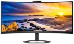 34" Philips 34E1C5600HE, Curved VA 3440x1440, 4 ms, 100Hz, höjdjusterbar, HDMI/DP/USB-C 65W, USB 3.2-hubb, högtalare, webbkamera