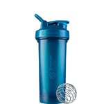 BlenderBottle Classic V2 Shaker Bottle with Stainless Steel Ball, Perfect for Protein Shakes, Dishwasher Safe, 830ml, Ocean blue