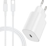 20W Chargeur Iphone Usb C Rapide,Certifie Apple Mfi Chargeur Apple Cable Rapide Avec 2M Cable Usb C Pour Iphone 14 Pro Max/14/13 Mini/13 Pro/13 Pro Max/12 Mini/12 Pro/12 Pro Max/11/Se/Xr/Xs Max/Ipad