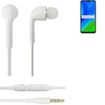 Earphones pour Huawei P Smart 2020 in ear headset stereo blanc