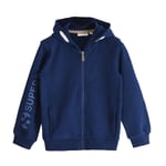 Superga Childrens Unisex Childrens/Kids Sleeve Print Full Zip Drawstring Hoodie (Navy) Cotton - Size 3Y