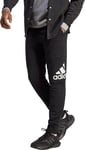 adidas Essentials Tapered Cuff Logo Mens Joggers Black Adjustable Sweatpants