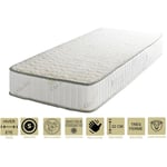 Provence Literie - Matelas 140x190 x 22 cm + Oreiller Mémoire - Très Ferme - Face Hiver Laine - Ame embourrage 100 % polesther - âme 100 %