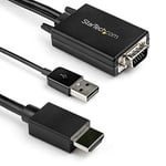 StarTech.com VGA2HDMM2M Câble adaptateur VGA vers HDMI - 2 m - 1080p - Audio USB - Alimenté par USB - Mâle à mâle