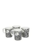 Mumin Graphic, Cups, 4 Pcs Black Rätt Start