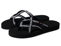 Teva Women's W Olowahu Sandal, Palms Black/White, 8 UK