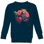 Guardians of the Galaxy Retro Rocket Raccoon Kids' Sweatshirt - Navy - 3-4 Years