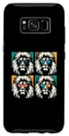 Coque pour Galaxy S8 Lion Pop Art - Graphique vintage Lover Roi Lion