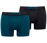 Lot de 2 boxers fermés classiques Levi's® en coton stretch turquoise et noir