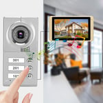 100-240V 7in 720P WIFI Touch Screen Intercom 3 Monitors Doorbell(EU Plug ) Hot