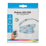 ITENSE - Ruban led - Longueur: 3m - Avec télécommande - Câble USB - Couleurs changeantes - 30 LED - Découpable - Entrée USB 2.0 - Adhésif - Personnalise votre espace - Facile à installer - Pratique