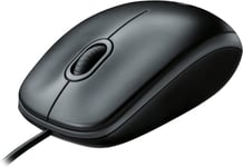 Logitech B100 Wired USB Mouse, 3-Buttons, Optical Tracking, Black