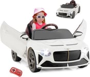 Voiture électrique Enfant 12V Bentley Bacalar avec Télécommande Lumières LED Klaxon Musique Charge 30KG Blanc