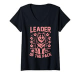 Womens Leader of the Pack Dog Dad V-Neck T-Shirt