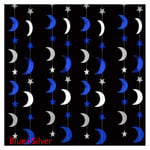 13 Ft Eid Mubarak -sisustus Irisoiva Twinkle Paper Star Moon Circle-4M Blue Star Moon