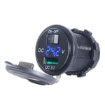 Smart modul - Hurtiglader USB QC 3.0 med voltmeter og bryter, SM559