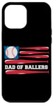 iPhone 12 Pro Max Dad of Ballers American Flag Funny Baseball Papa Fathers Day Case