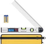 0-225 ° Rapporteur d'angle numérique 400 mm / 16 pouces Règle d'angle horizontal numérique LCD Rétroéclairé Niveaux à bulle pour Bricolage Ingénierie de toiture avec batterie et pochette.[V438]