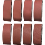 16 pièces Bande Abrasive, 75X533mm Bandes Abrasives en Tissu 2X 40/60/80/120/180/240/320/400 Grains Assortis pour Ponceuse à Bande et Meuleuse (Oxyde