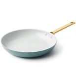 GreenPan Padova Reserve Poêle à Frire Antiadhésive en Céramique Saine Anodisée Dure 28 cm, Sans PFAS, Induction, Poignée Dorée, Lavable au Lave-Vaisselle, Va au Four, Bleu Fumé