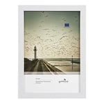 goldbuch Tallinn Cadre photo en bois blanc pour photo au format A4, cadre photo portrait avec support mural, cadre individuel en MDF, cadre photo env. 24 x 32,8 x 1,5 cm, blanc, 92 0396.