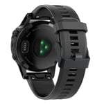 Garmin Fenix 5 joustava silikoninen ranneke - Musta