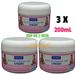 3 Pack Nuage Zinc AND Castor Oil Cream for Nappy Rash white 200mL , EXP 05 / 25