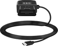 Câble d'alimentation OBD pour dashcam, Mini USB à 90 degrés, Chargeur OBD2 avec Bouton, 3,5M, 5V-3A, 12-24V (Type C)