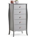 Grey Chest of Drawers | Tall Dresser for Bedroom & Clothes Storage | BTFY