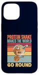 Coque pour iPhone 15 Le shake protéiné fait tourner le monde drôle Gym Fitness