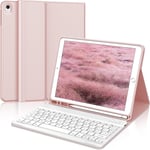 Ipad 9 Génération Coque Clavier, Ipad 10,2"" Étui Clavier, Coque Ipad 9 Génération Avec Clavier Pour Ipad 9/8a/7ème Génération, Smart Cover & Bluetooth Clavier Pour Ipad, Rose Sakura