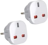 TEC UK - 2 x UK to EU Europe European Travel Adapter suitable for France, Spain,