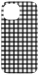 iPhone 15 Black White Checkered Plaid Flannel Gingham Pattern Checker Case