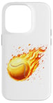 Coque pour iPhone 14 Pro brûlant balle de tennis feu joueur de tennis