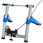 HOMCOM Steel 8-Level Indoor Stationary Bike Trainer Frame Blue