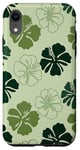 Coque pour iPhone XR Green Hibiscus Floral Hawaiian Flowers Island Tropical Beach