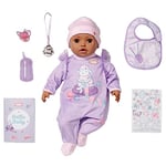 Baby Annabell Active Leah 706640 - 43cm Doll with Soft Cuddly Body and Realistic Features & Sounds - Includes Clothing & Accessories - Require 3 AAA Batteries (Not Included) - For Kids From 3+ Years