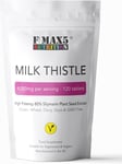 Milk Thistle (80% Silymarin) Tablets - High Strength 4000Mg Supplement, 120 Tabl