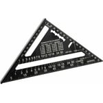 180mm(7pouces) Aluminium Règle Équerre de Triangle Rapporteur Multifonction Equerre Menuisier 45-90 Degres Carpenter Outil de Mesure(Métrique)